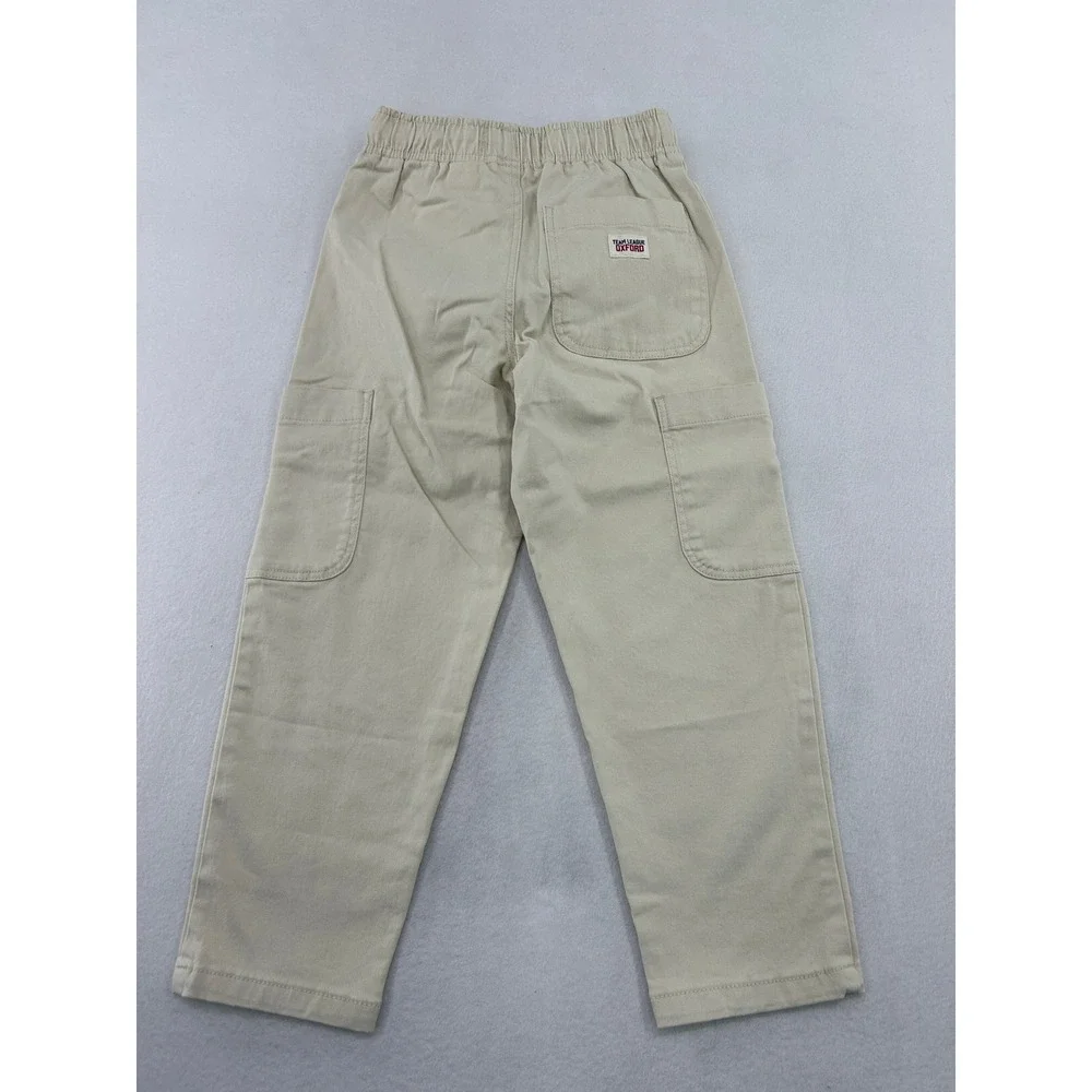 Zara Beige Cargo Pants Elastic Waist Drawstring Size 6 116cm NEW